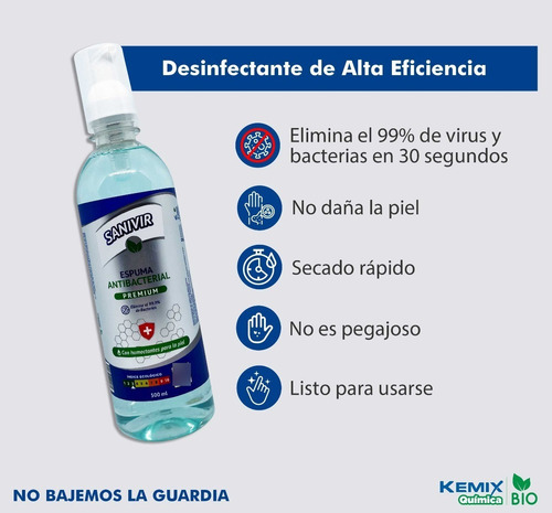 Sanivir Multiusos Sanitizante Premium Espuma 500 Ml