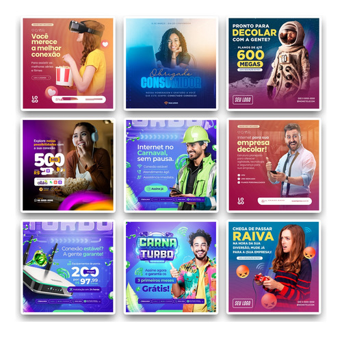 Pack Provedor De Internet, 340 Artes Editáveis Photoshop Psd