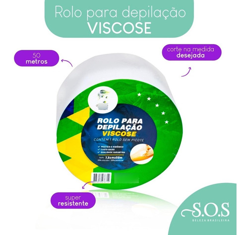 Rolo Lenço Depil Viscose 7,2 Cm X 50 Metros