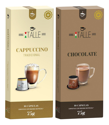 Chocolate Cappuccino Nespresso Capsulas  Café Italle 20 Unid