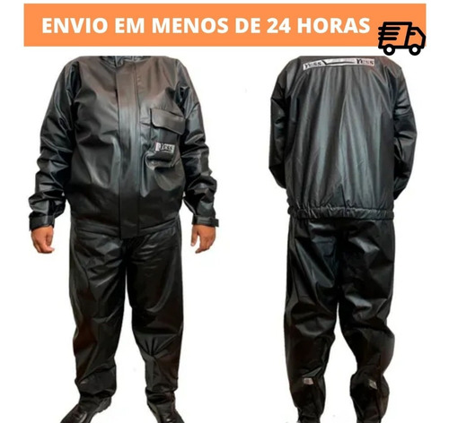 Imagem 1 de 5 de Capa De Chuva Em Pvc Impermeável Moto Motoqueiro