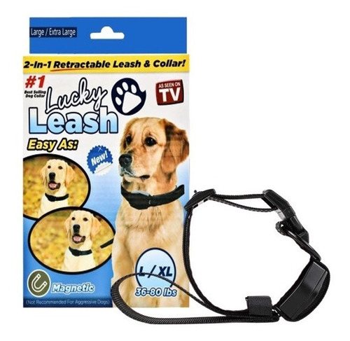 Correa Y Collar Retráctil Lucky Leash 2 En 1 Para Perro  