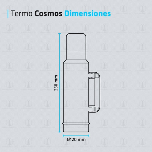 Imagen 4 de 10 de Termo 1.2 Litros Acero Inoxidable Pico Cebador Mate
