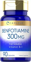 Comprar Benfotiamina 300mg 90 Capsulas Vitamina B-1 Carlyle Sabor Sin sabor