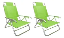 Comprar Set De 2 Reposeras Silla Aluminio Descansar 5 Pos. Coversol