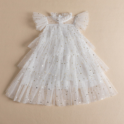 Vestido Tipo Falda Con Pomo De Gasa Para Niña Princess Dress