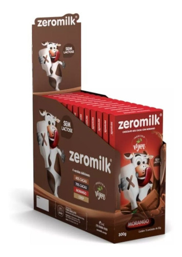 Zeromilk Mini 40% Morango 20 Gr Dp 15 Un