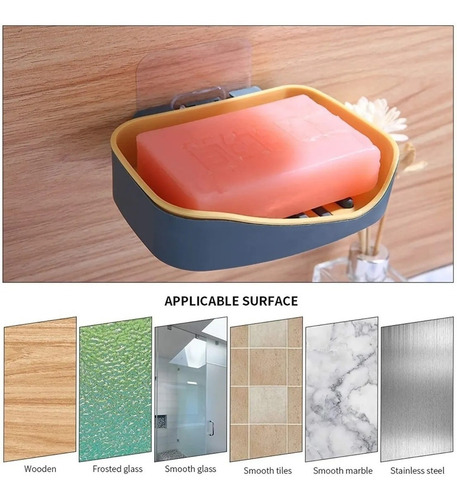 Jabonera Moderna Baño Ducha Lavamano Con Adhesivo Resistente