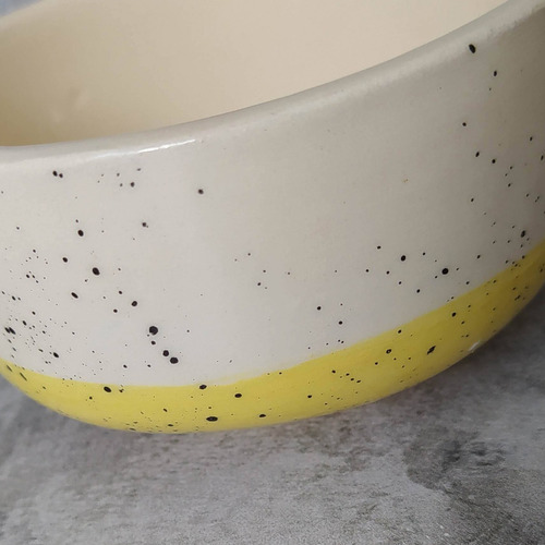 color amarillo Cuencos de cerámica para salsa JIALI diseño de piña 