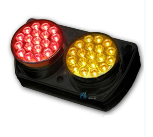 Faro Trasero Triple Ambar/rojo/cristal Led Ap733 Led 12v