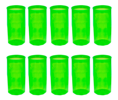 Paquete De 10 Vaso De Color Traslúcido