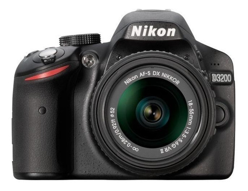  Nikon Kit D3200 + lente 18-55mm VR DSLR cor  preto