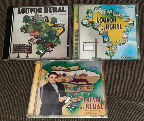 Cd Louvor Rural Por Elizeu Gomes Vol 1 2 E 3 Originais