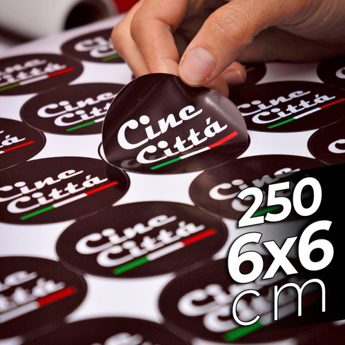 250 Etiquetas Stickers Personalizados 6 Cm Full Color Vinil