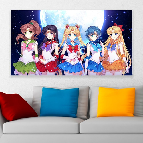 Cuadro Sailor Moon Serie Anime Geek Art 70x40cm