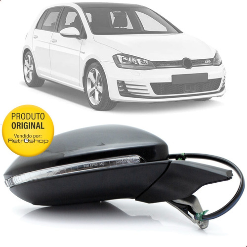 Espelho Retrovisor Eletrico Golf 2014 A 2020 Com Pisca