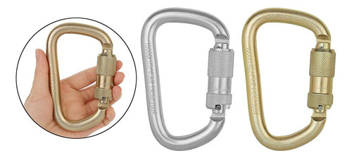 45kn Mosquetão,, , Aço, Para Serviço , , D, , , Dourado