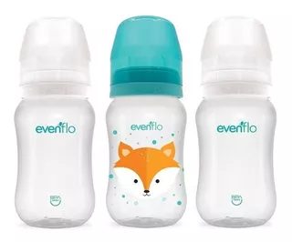 Set De Biberones Dos Bebe Evenflo Advanced Relaxfit 9oz Color Azul