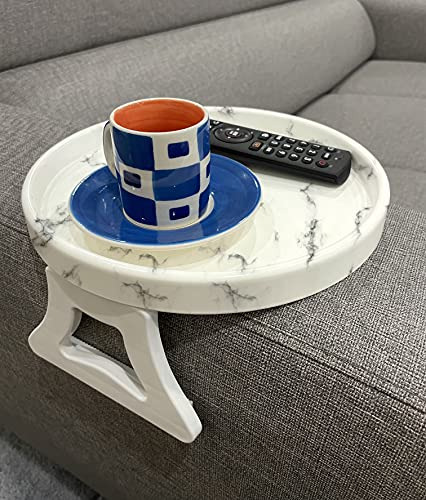 Mesa Con Clip Para Brazo De Sofá Con Estampado De Mármol, Me