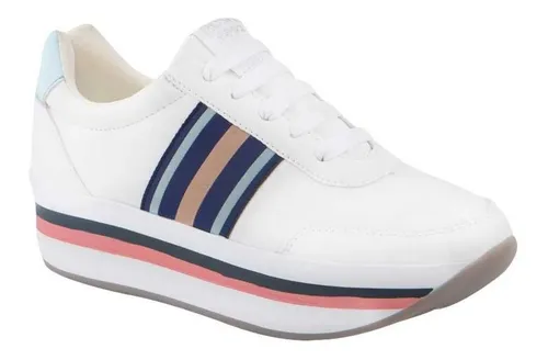 Tenis Con Plataforma Para Mujer Básicos Blancos Casual blanco 25 Gosh  052D4R