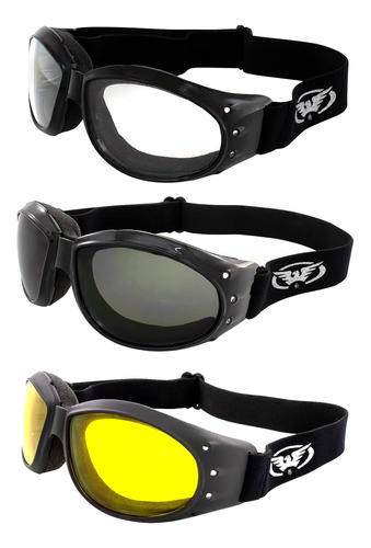 Global Vision Eliminator Paquete De Gafas Acolchadas Para Mo