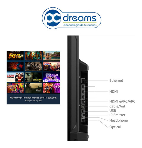 Imagen 5 de 10 de Tv Amazon Fire Tv 55 4k Uhd Manos Libres Con Alexa