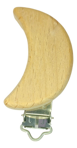 Broche Porta Chupete Madera Haya Natural Cocodrilo Clip 