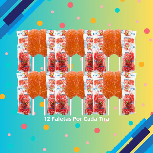 Auténtico Tradicional Dulce Mexicano Paleta Sabor Sandía Deliciosa E Irresistible Combinación De Dulce Y Picante Ideal Para Piñatas Fiestas Negocios Caja Con 40 Tiras De 12 Piezas C/u Pico
