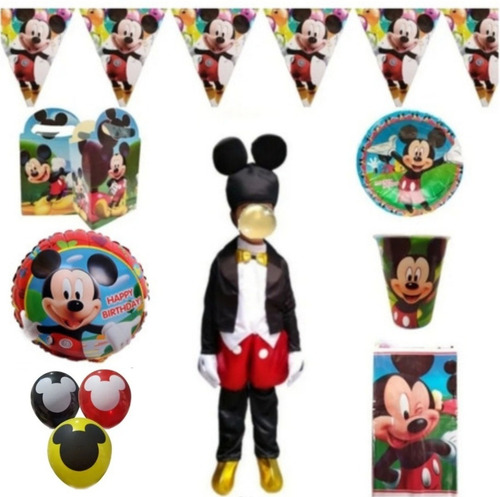 Disfraz De Mickey Mouse Paquete Fiesta Artículos Set Kit .