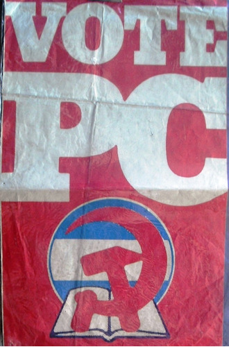 Afiche Político Campaña 1989 Vote Al Partido Comunista (pc)