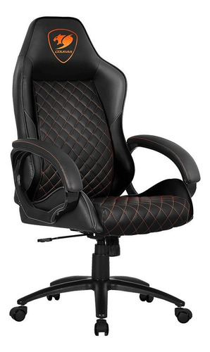 Imagen 2 de 3 de Silla de escritorio Cougar Fusion gamer ergonómica negra con tapizado de piel sintética