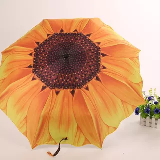 Paraguas De Girasol Para Mujer Sombrilla Plegable A