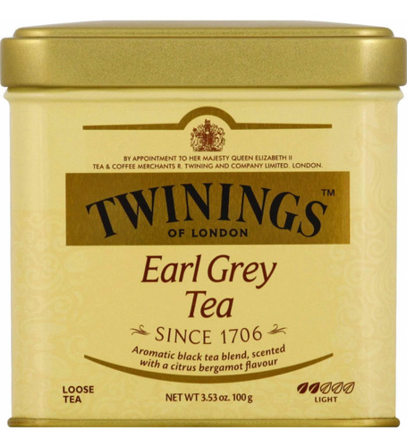 Té Twinings Earl Grey En Hebras Lata De 100gr