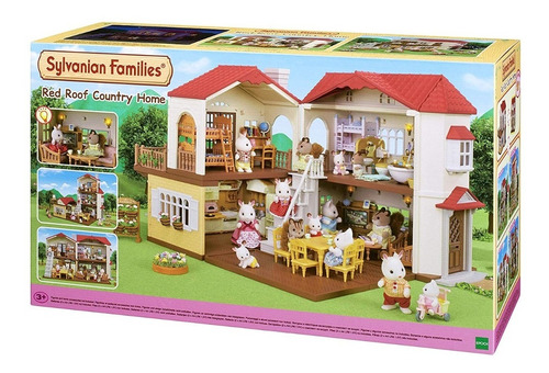 Sylvanian Families Casa Telhado Vermelho Com Luzes Original 