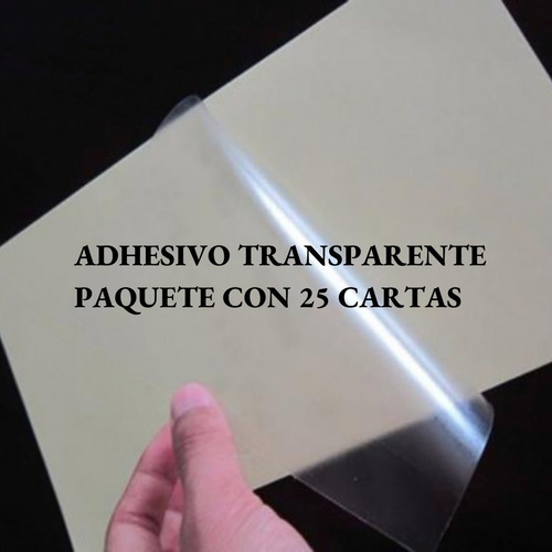 Adhesivo Transparente Tamaño Carta Para Laser