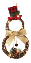 Comprar Adornos De Navidad Para Puerta Muñeco Nieve Madera Con Luces