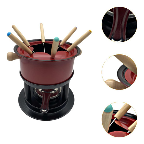 Fondue Maker Pot Fondue Pot Con 6 Palos Multiusos Fondue Pot
