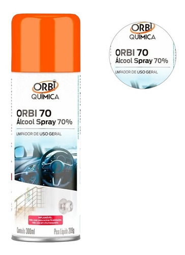 Kit 10 Álcool Spray 70% Antisséptico Bactericida 300ml