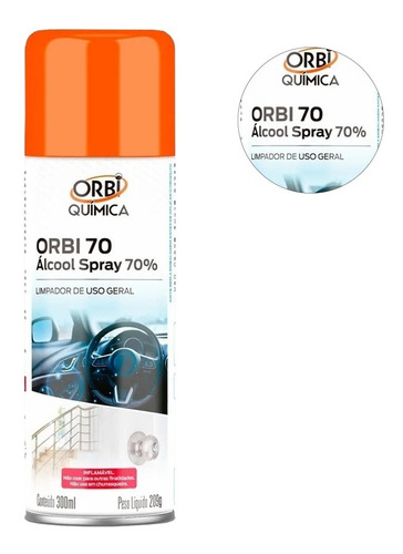 Álcool Spray 70% Antisséptico Bactericida 300ml Orbi