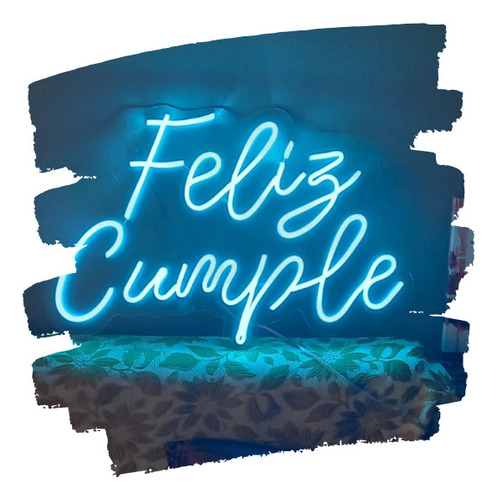 Cartel Feliz Cumple Neon Led Acrilico Transparente