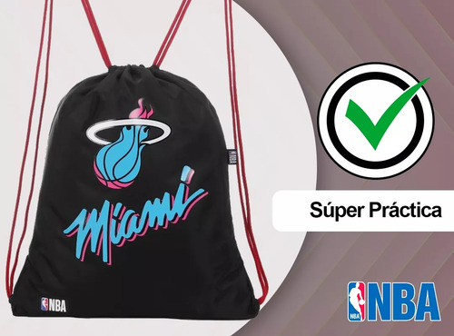 Mochila Botinero Marinero Basket Deporte Nba Equipos Oficial Color Negro