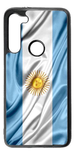 Funda Celular Para Moto G8 Bandera Argentina Personalizada Negro Personalizada