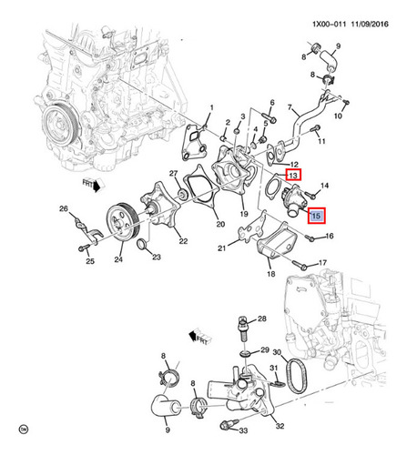Toma Agua Con Termostato Para Gmc Terrain 1.5 2020 2021 2022