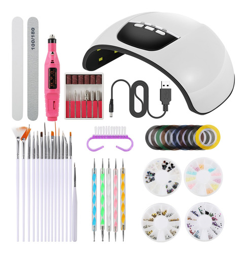 Manicura Set 45w Led Secador De Uñas Luz Eléctrico Taladro D