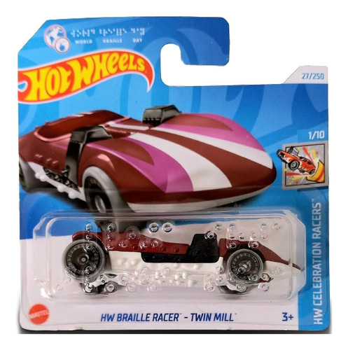 Hw Braille Racer Twin Mill Rojo Hot Wheels C24 Tarjeta Corta