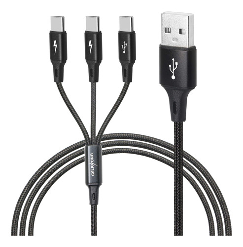 Gelrhonr Cable Divisor Usb C, Cable De Carga Trenzado De Nai