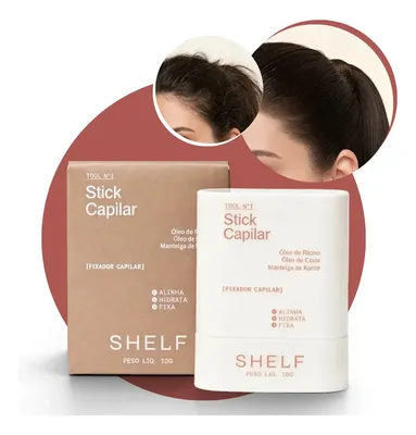 Cera Pomada Modeladora Bastão Capilar Cabelo Baby Hair Stick Antifrizz para Penteados Profissional Shelf, Pomada Capilar