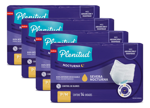 Plenitud Nocturna Ropa Interior Desechable X14 Pack X4 Un