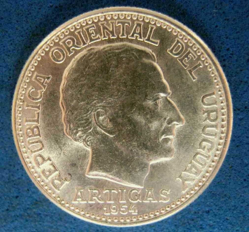 Imagen 3 de 4 de Tp 20 Centesimos De Plata Año 1954 En Impecable Estado Unc.-