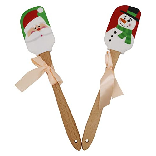 Christmas Silicone Spatula, Set Of 2, Large Santa Spatu...